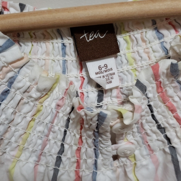 Tea Collection 6-9M smocked romper dress ¹ - Picture 4 of 6